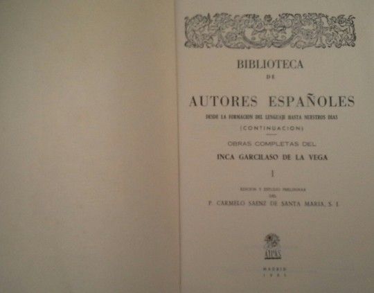 OBRAS COMPLETAS DEL INCA GARCILASO DE LA VEGA I