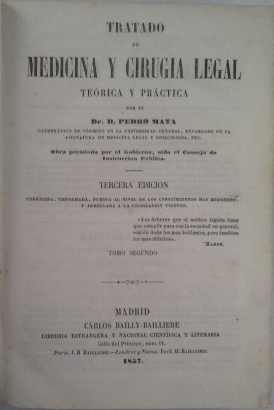 TRATADO DE MEDICINA Y CIRUGIA LEGAL   TOMO II