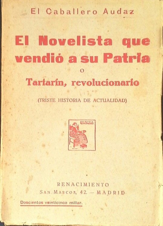 EL NOVELISTA QUE VENDI A SU PATRIA O TARTARN REVOLUCIONARIO