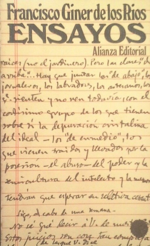 ENSAYOS DE FRANCISCO GINER DE LOS R�OS