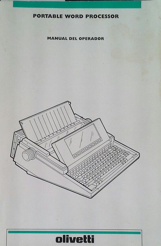 OLIVETTI PORTABLE WORD PROCESSOR. MANUAL DEL OPERADOR