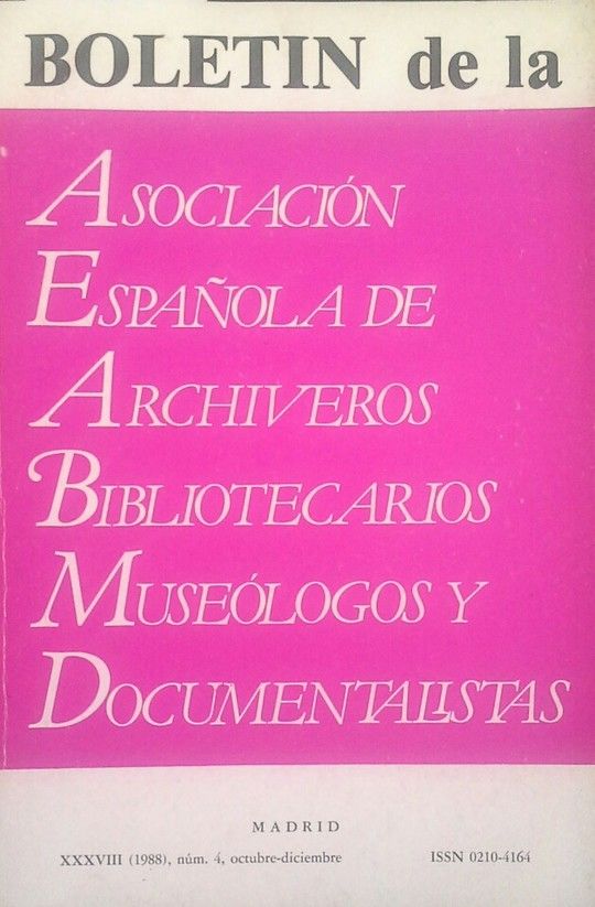 BOLETIN DE ANABAD AO XXXVIII OCTUBRE-DICIEMBRE DE 1988
