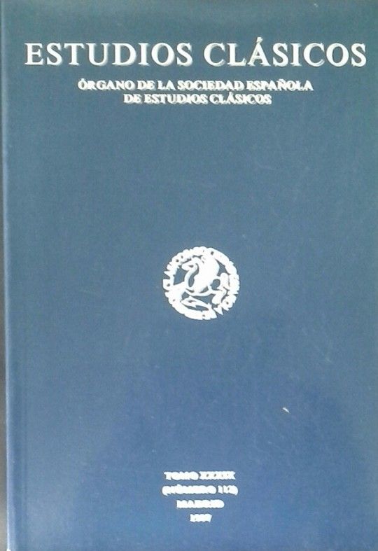ESTUDIOS CL�SICOS TOMO XXXIX (N�MERO 112) - 1997