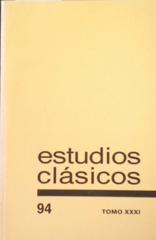 ESTUDIOS CL�SICOS TOMO XXXI (N�MERO 94) - 1988