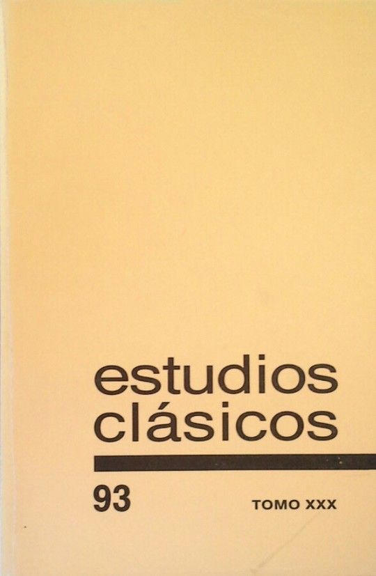 ESTUDIOS CL�SICOS TOMO XXX (N�MERO 93) - 1988