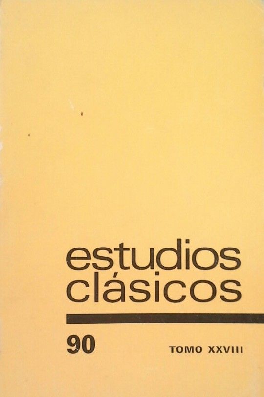 ESTUDIOS CL�SICOS TOMO XXVIII (N�MERO 90) - 1986