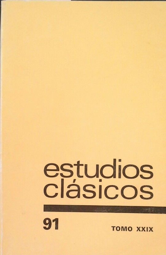 ESTUDIOS CL�SICOS TOMO XXIX (N�MERO 91) - 1987