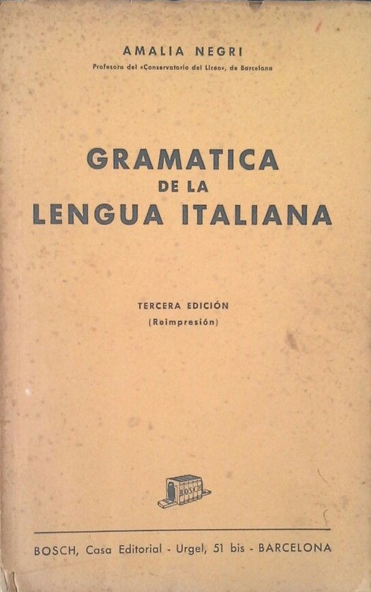 GRAM�TICA DE LA LENGUA ITALIANA