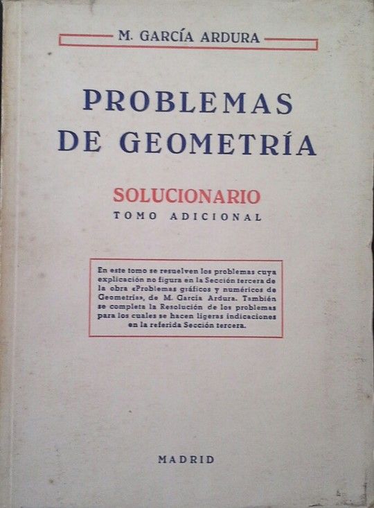 PROBLEMAS DE GEOMETRA - SOLUCIONARIO - TOMO ADICIONAL