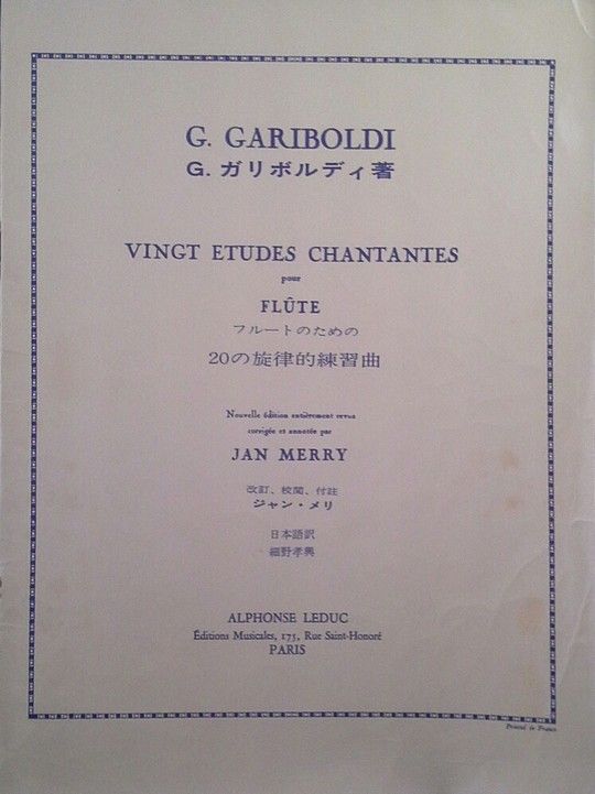 VINGT ETUDES CHANTANTES POUR FL�TE