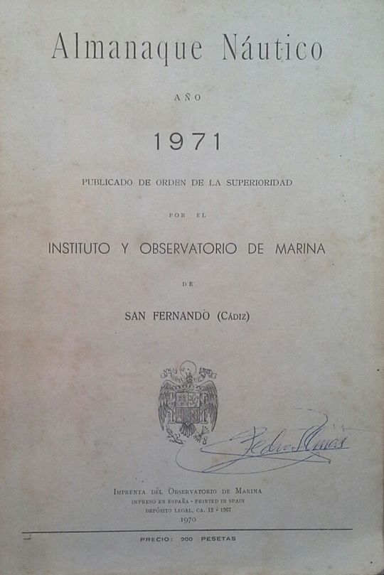 ALMANAQUE N�UTICO A�O 1971