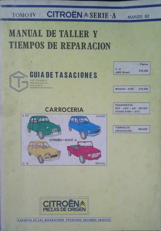 MANUAL DE TALLER Y TIEMPOS DE REPARACIN DEL CITRON SERIE A - TOMO IV