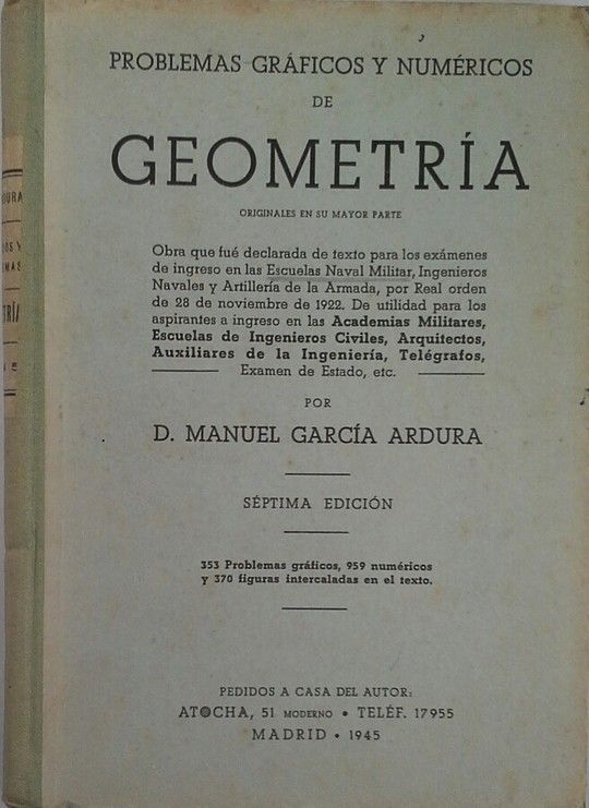 PROBLEMAS GRFICOS Y NUMRICOS DE GEOMETRA ORIGINALESS EN SU MAYOR PARTE