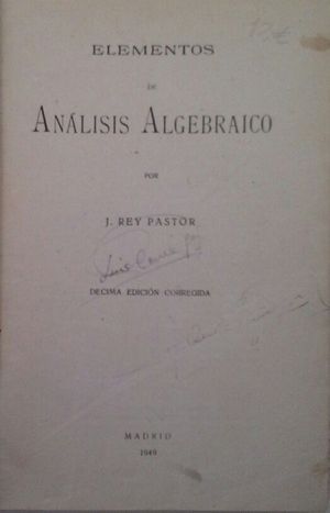 ELEMENTOS DE ANLISIS ALGEBRICO