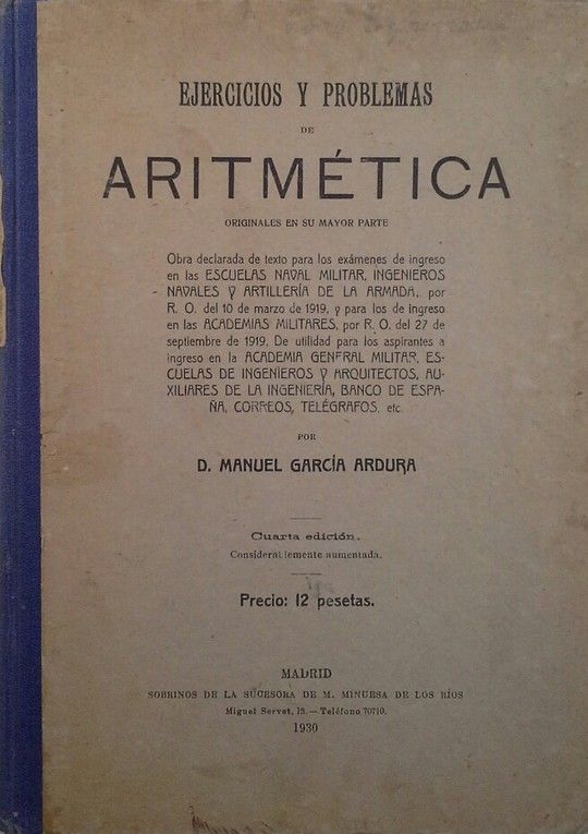 EJERCICIOS Y PROBLEMAS DE ARITMTICA ORIGINALES EN SU MAYOR PARTE