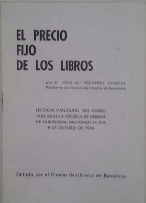 EL PRECIO FIJO DE LOS LIBROS