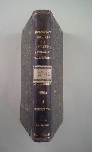 RESUMEN DE LA PRENSA PROFESIONAL EXTRANJERA - ENERO DE 1904