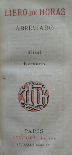 LIBRO DE HORAS ABREVIADO - MISAL ROMANO