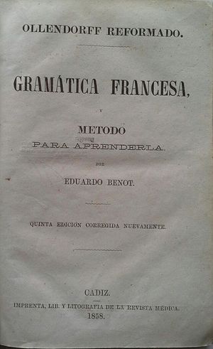 GRAM�TICA FRANCESA, M�TODO PARA APRENDERLA (OLLENDORF REFORMADO)