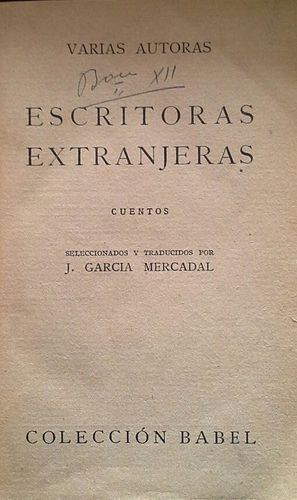 ESCRITORAS EXTRANJERAS - ANTOLOG�A DE CUENTOS