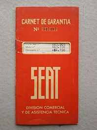 CARNET DE GARANTIA SEAT