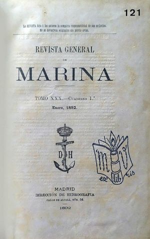 REVISTA GENERAL DE MARINA TOMO XXX.-CUADERNOS 1 AL 4 - ENERO-ABRIL DE 1892
