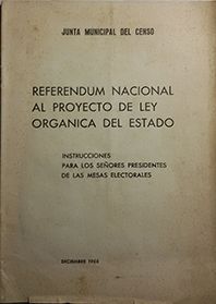 REFERENDUM NACIONAL AL PROYECTO DE LEY ORGANICA DEL ESTADO