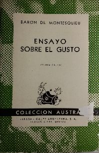 ENSAYO SOBRE EL GUSTO