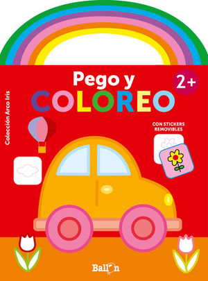 ARCO IRIS - PEGO Y COLOREO. COCHE +2 AOS