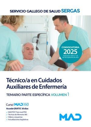 T�CNICO/A EN CUIDADOS AUXILIARES DE ENFERMER�A SERGAS. TEMARIO ESPECIFICO 1