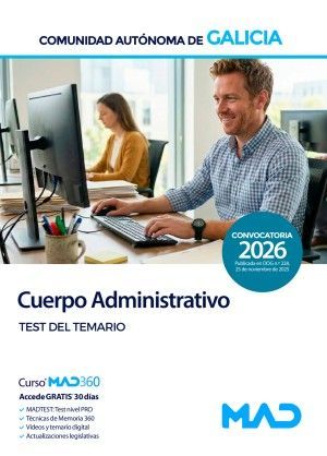 CUERPO ADMINISTRATIVO. GALICIA. TEST DEL TEMARIO